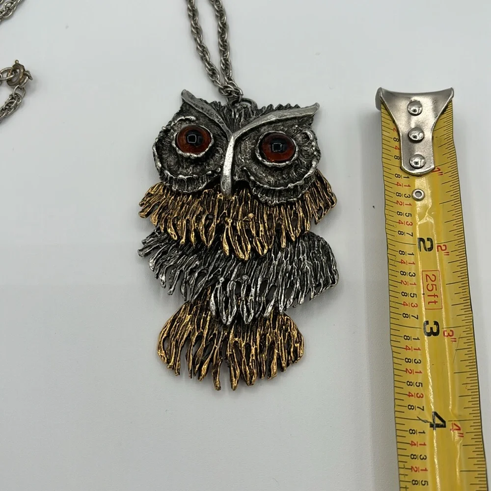 Vintage OWL Necklace! BOHO style Gold/Silver Statement Piece!